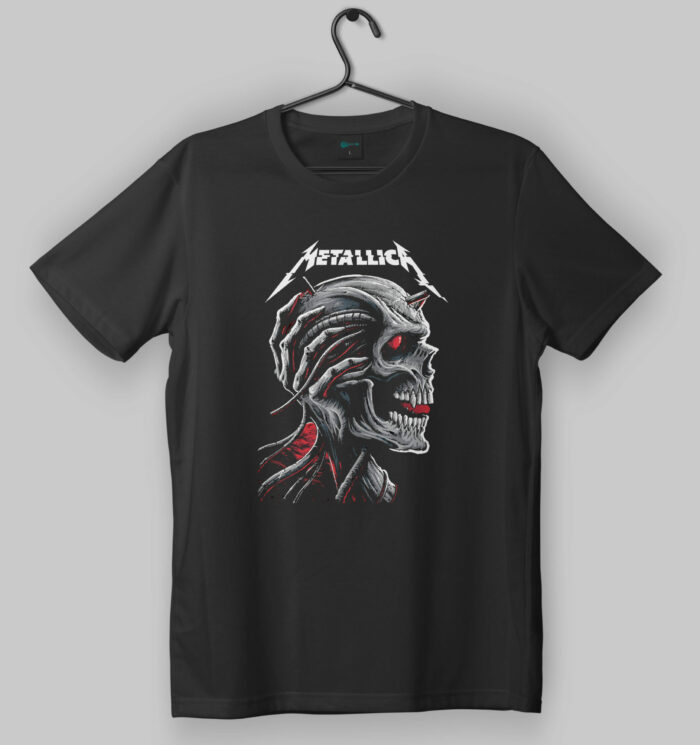 Metallica Hardwired Skull Design Black T-Shirt