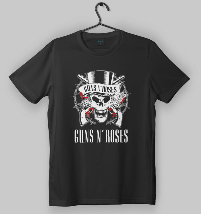 Guns N’ Roses Skull and Guns Design T-Shirt