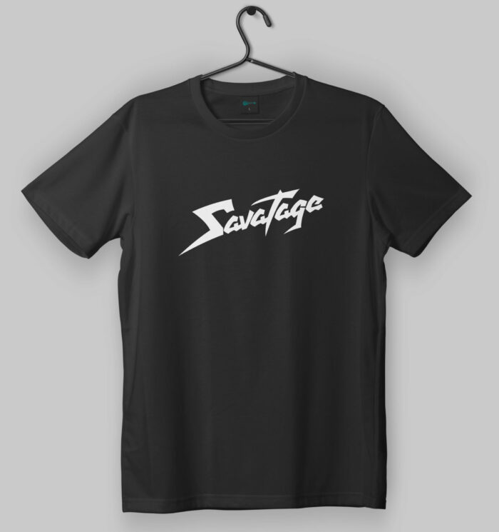 Savatage Classic Logo Black T-Shirt (White Logo)