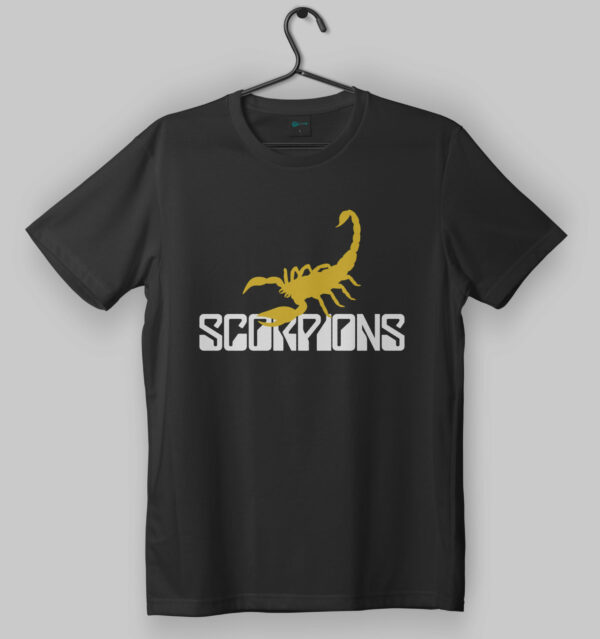 Scorpions Golden Scorpion Logo Black T-Shirt