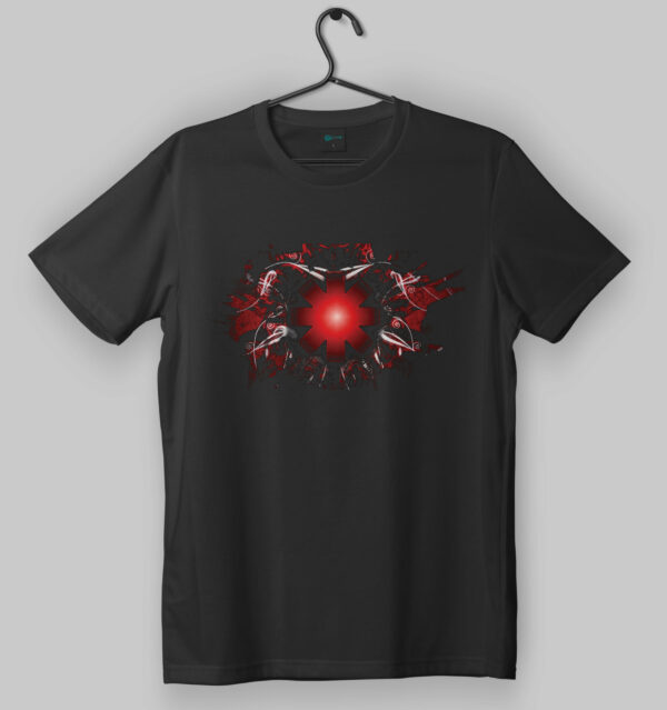 Red Hot Chili Peppers Splatter Design Black T-Shirt