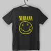 Nirvana Smiley Face Logo Design Black T-Shirt