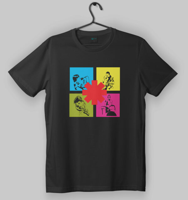 Red Hot Chili Peppers Pop Art Design Black T-Shirt