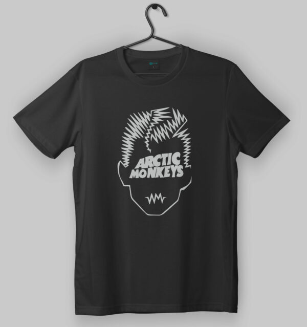 Arctic Monkeys Spiky Hair Design Black T-Shirt