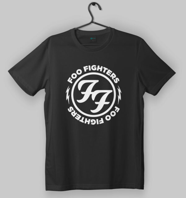 Foo Fighters Logo Black T-Shirt (White Logo)