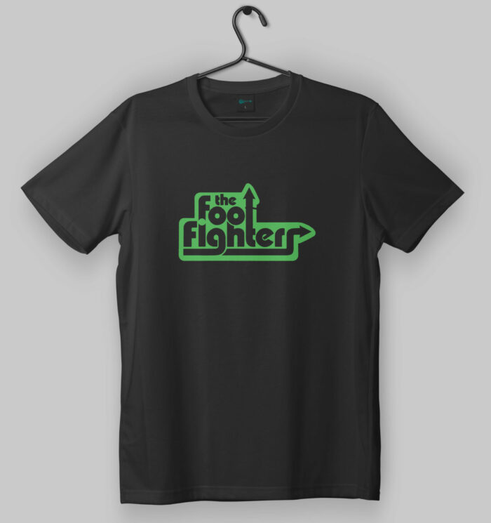 The Foo Fighters Green Arrow Design Black T-Shirt