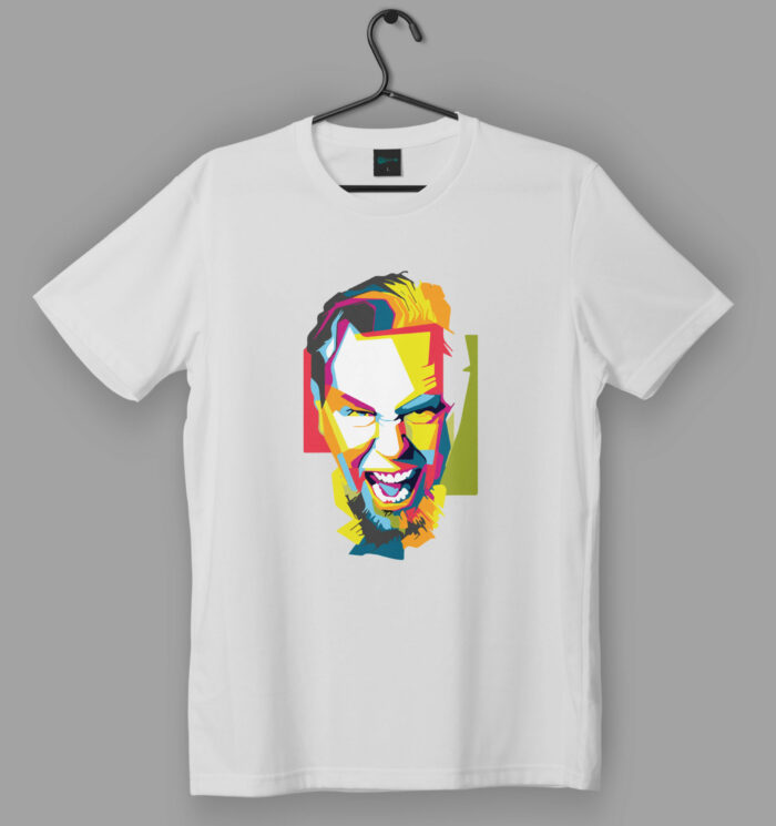 Metallica James Hetfield Face Art White T-Shirt