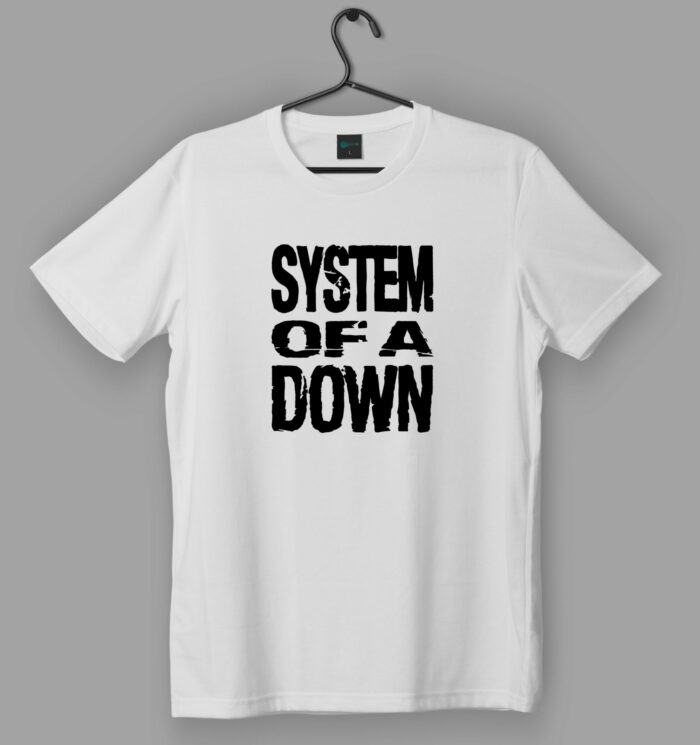 System of a Down Text Logo White T-Shirt