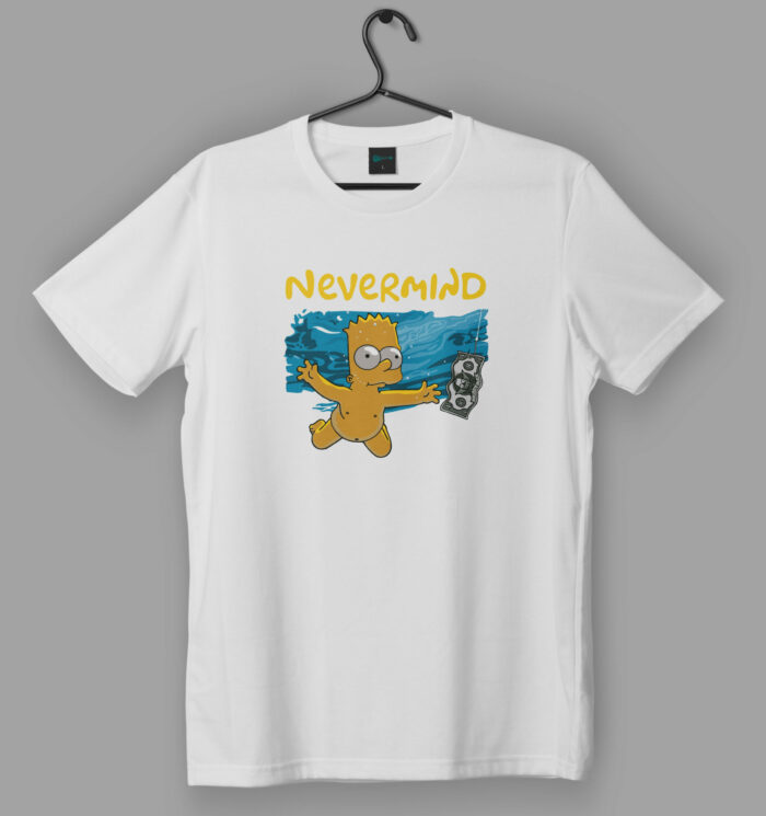 Nirvana Nevermind Bart Simpson White T-Shirt