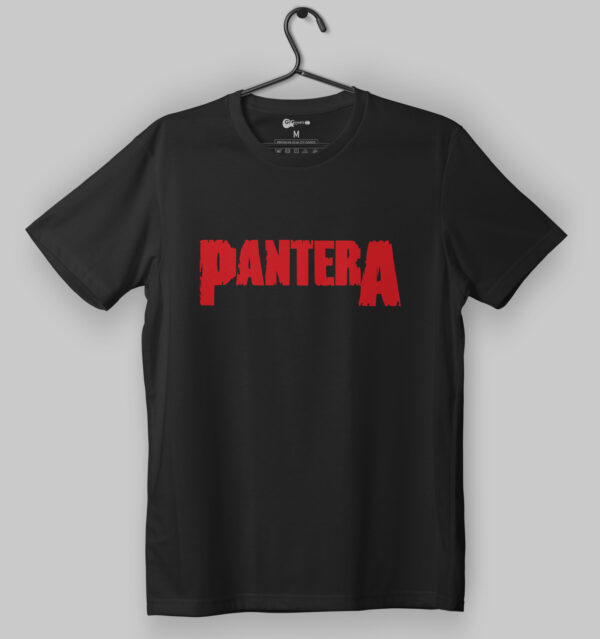 Pantera Red Logo Black T-Shirt