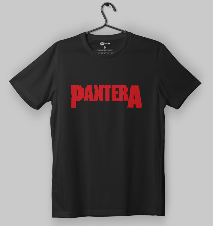 Pantera Red Logo Black T-Shirt