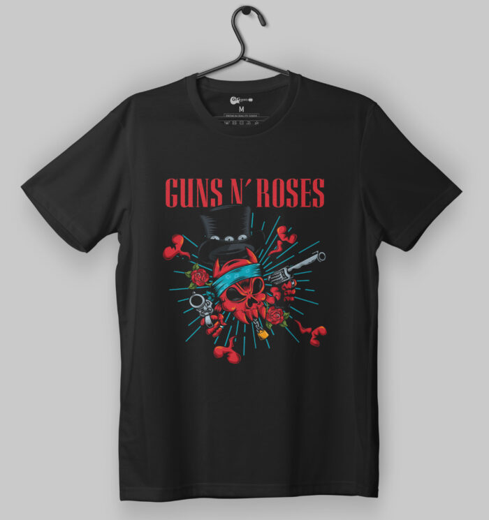 Guns N’ Roses Red Skull Design Black T-Shirt