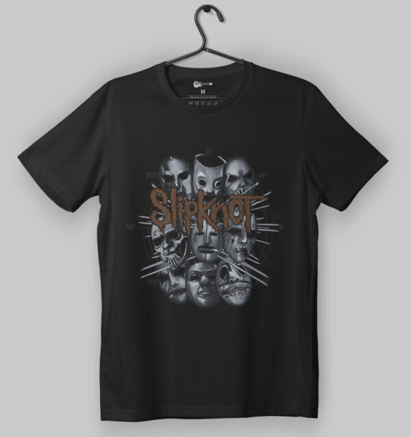 Slipknot Multi-Mask Design Black T-Shirt