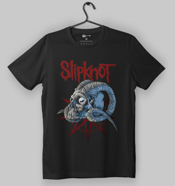 Slipknot Ram Skull Design Black T-Shirt