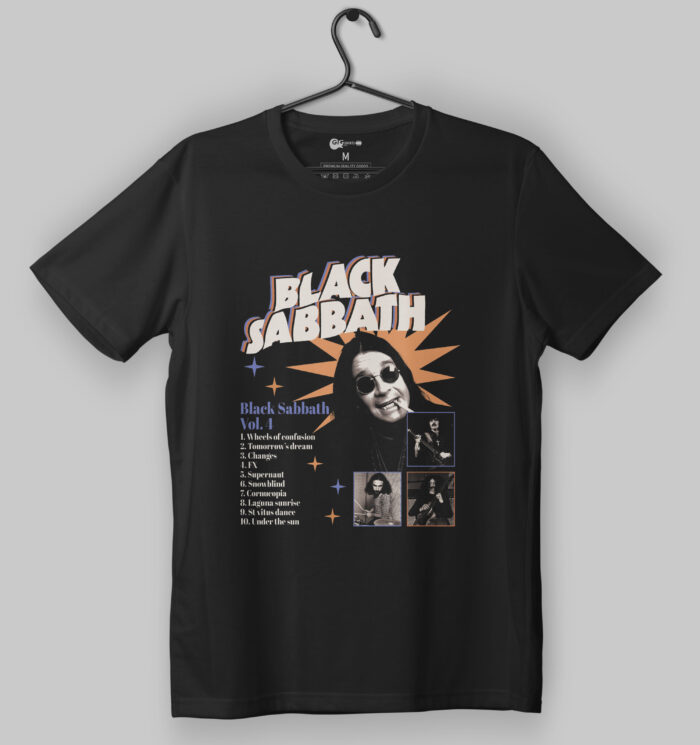 Black Sabbath Vol. 4 Album Cover Black T-Shirt