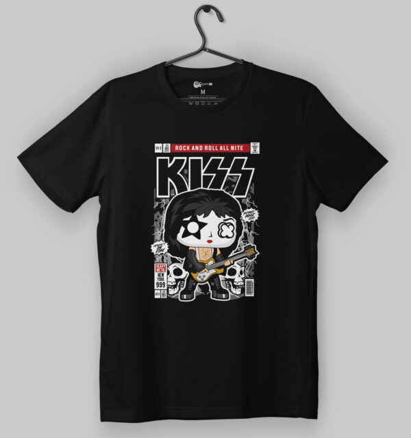 KISS - Rock and Roll All Nite Comic Black T-Shirt