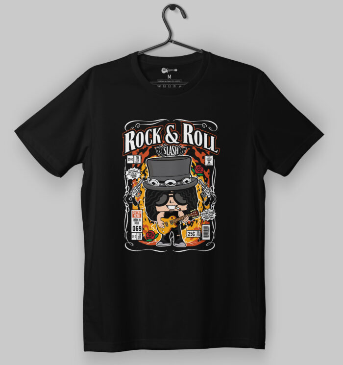 Slash - Rock & Roll Comic Black T-Shirt