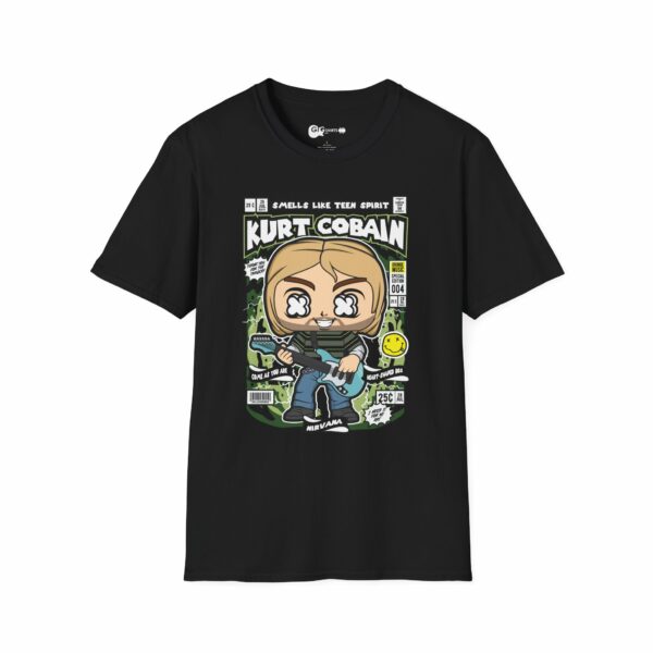 Nirvana - Kurt Cobain Comic Tribute Black T-Shirt