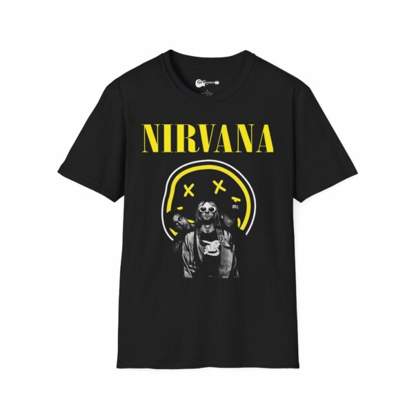 Nirvana Kurt Smiley Face Black T-Shirt