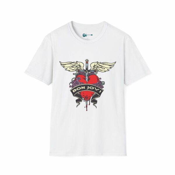 Bon Jovi Heart and Dagger White T-Shirt