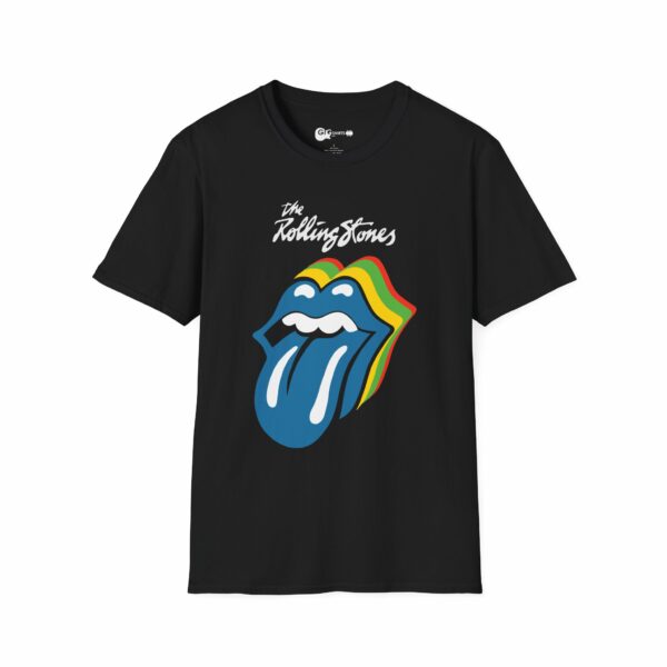 Rolling Stones Rainbow Tongue Design Black T-Shirt