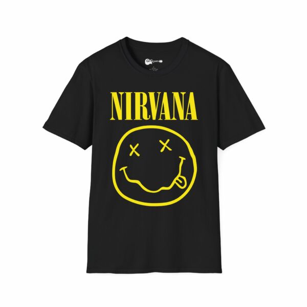 Nirvana Smiley Face Logo Design Black T-Shirt