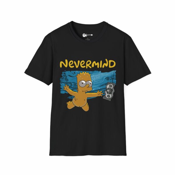 Nirvana Nevermind Bart Simpson Design Black T-Shirt